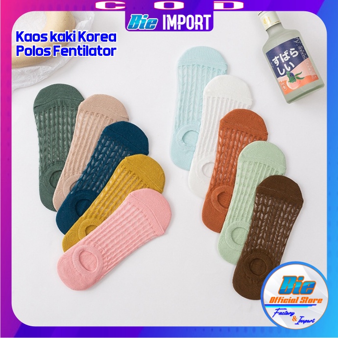 Kaos Kaki Korea Wanita Polos Fentilator Impor Best Seller