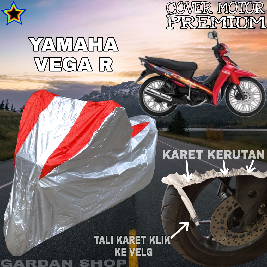 sarung Motor YAMAHA VEGA R Silver MERAH Body Cover Penutup Motor Vega R PREMIUM