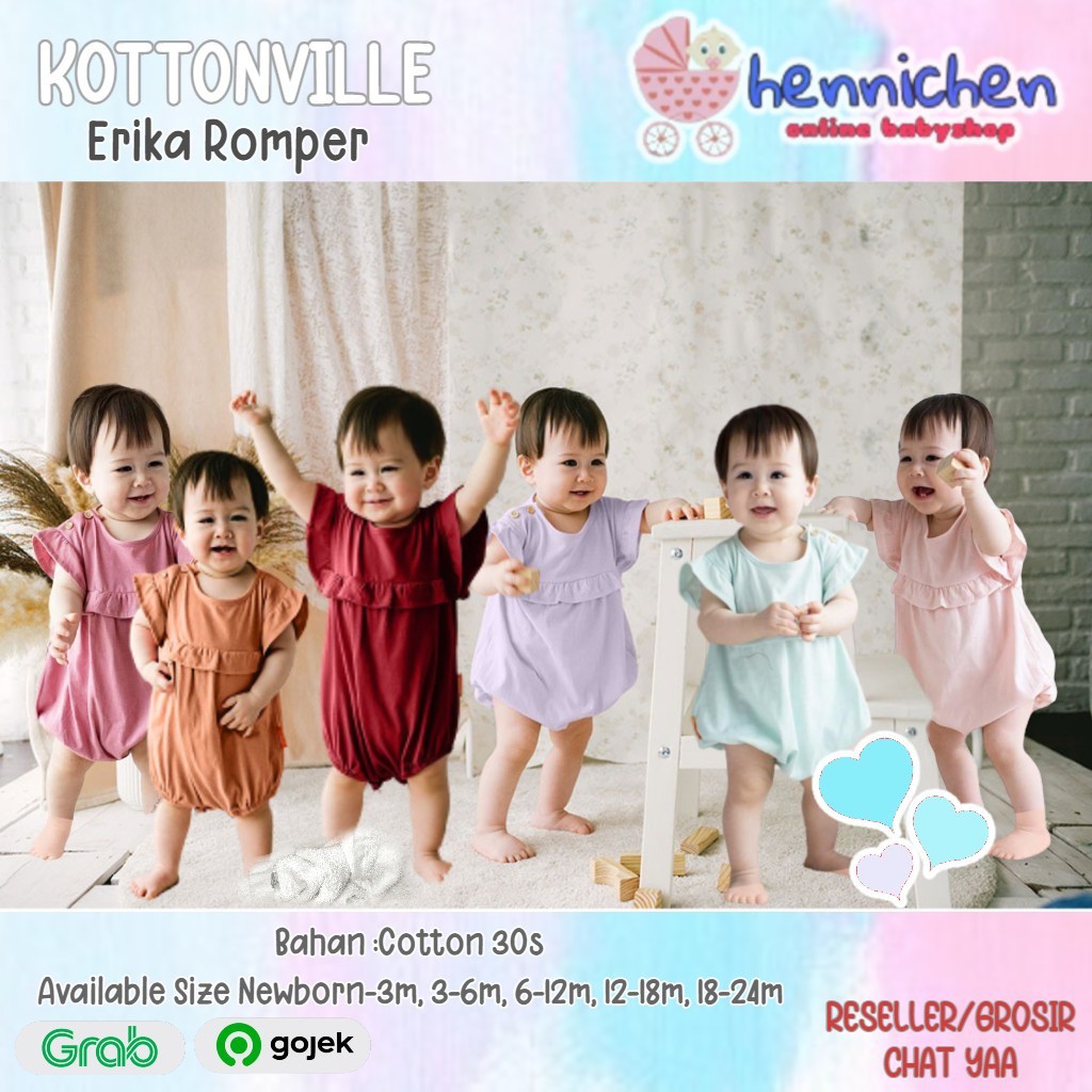 KOTTONVILLE Takoyakids Essentials Erika Romper anak romper bayi 0-24 bln