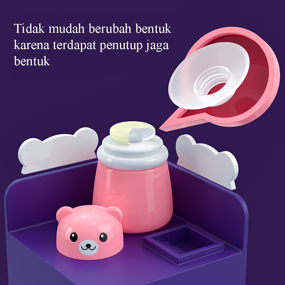 [1KG 11PCS] Babyland Botol Bedak Tabur Anak Beruang Travel Lucu