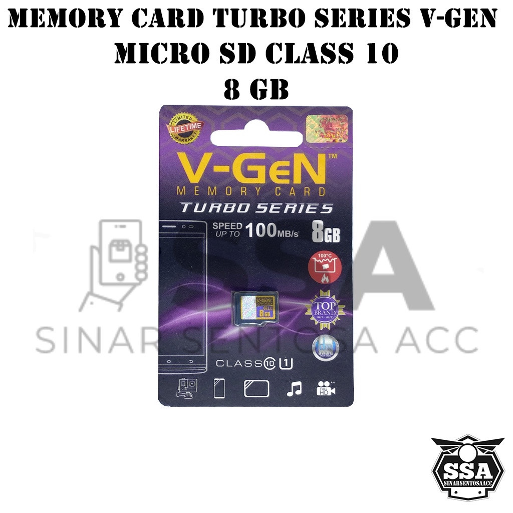 Micro SD V-GEN Turbo 8GB 16GB 32GB 64GB 128GB VGEN Class 10 Turbo Series TurboSeries Memory Card Original MicroSD Kartu Memori Hp Handphone Ori Murah Class10