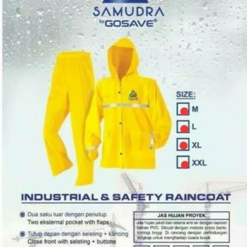 Jas Hujan Setelan Baju Celana SAMUDRA GOSAVE Proyek Raincoat Murah