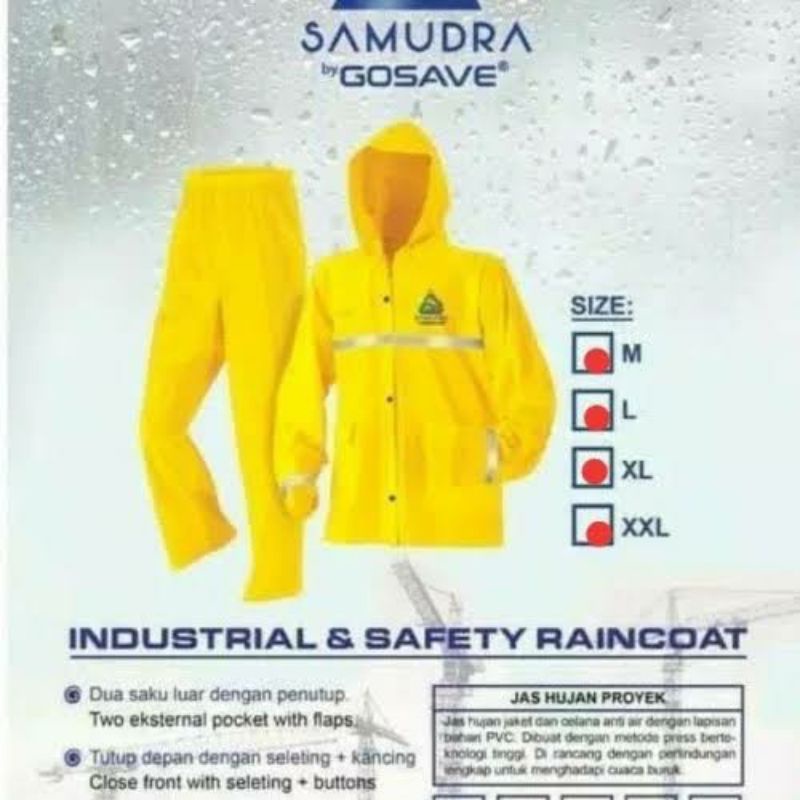 Jas Hujan Setelan Baju Celana SAMUDRA GOSAVE Proyek Raincoat Murah