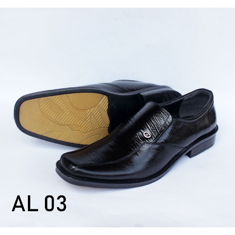 Sepatu pantofel pria Virale - Sepatu Kantor - Sepatu formal bahan 100% kulit sapi Asli AL 03