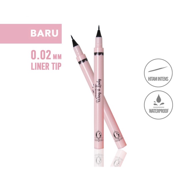 Madame Gie Wing It Lady Eyeliner Spidol Brush Kecil (Pink)