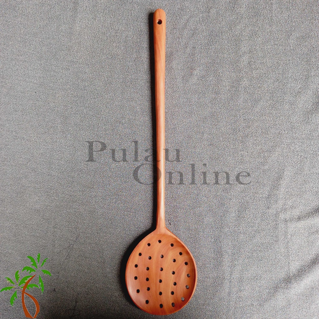 Spatula kayu Bulat Lobang Jaring sawo 35cm 40cm - Sutil kayu jaring