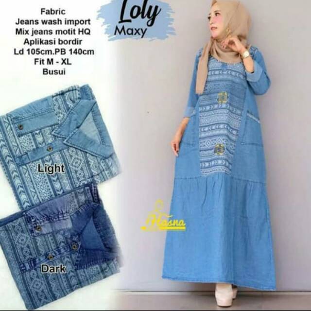 《LD105-PB140》RECOMENDED GAMIS JEANS LOLY MAXY JEANS WASH IMPORT MIX JEANS MOTIF HQ