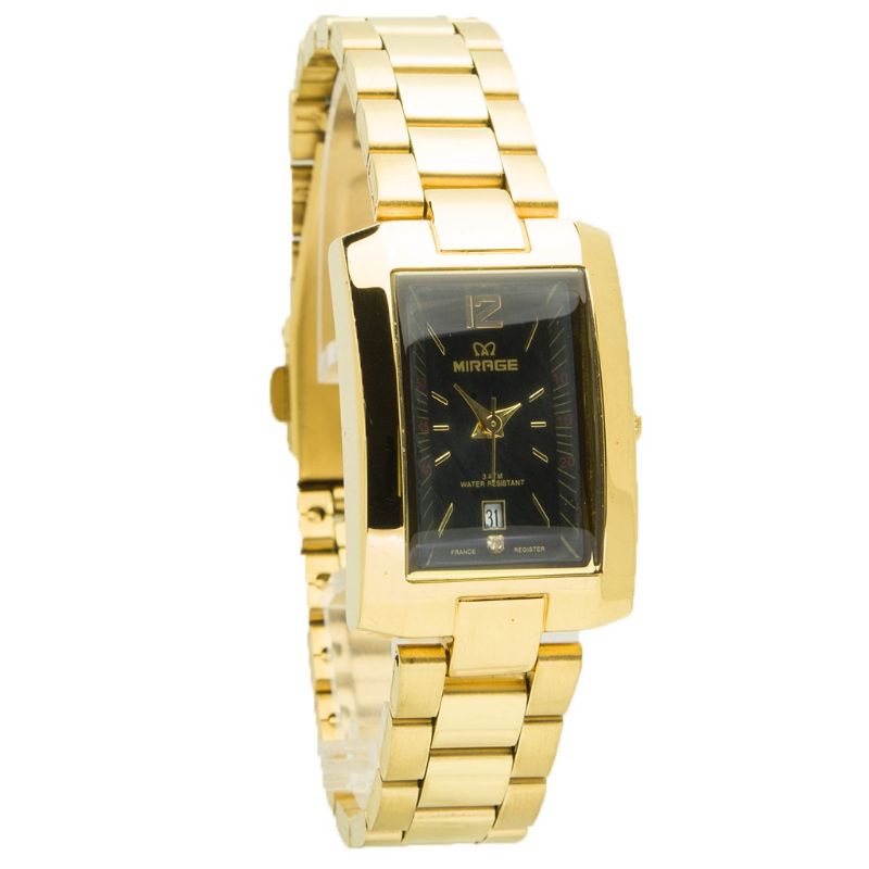 JAM TANGAN WANITA MIRAGE ORIGINAL GOLD_JAM TANGAN CEWEK RANTAI STAINLIS STEL RANTAI GOLD PLAT HITAM JAM TANGAN CEWEK TERLARIS MIRAGE ORIGINAL_JAM TANGAN WANITA PETAK PERSEGI JAM TANGAN WANITA FITUR TANGGAL_JAM TANGAN WANITA MIRAGE ORIGINAL