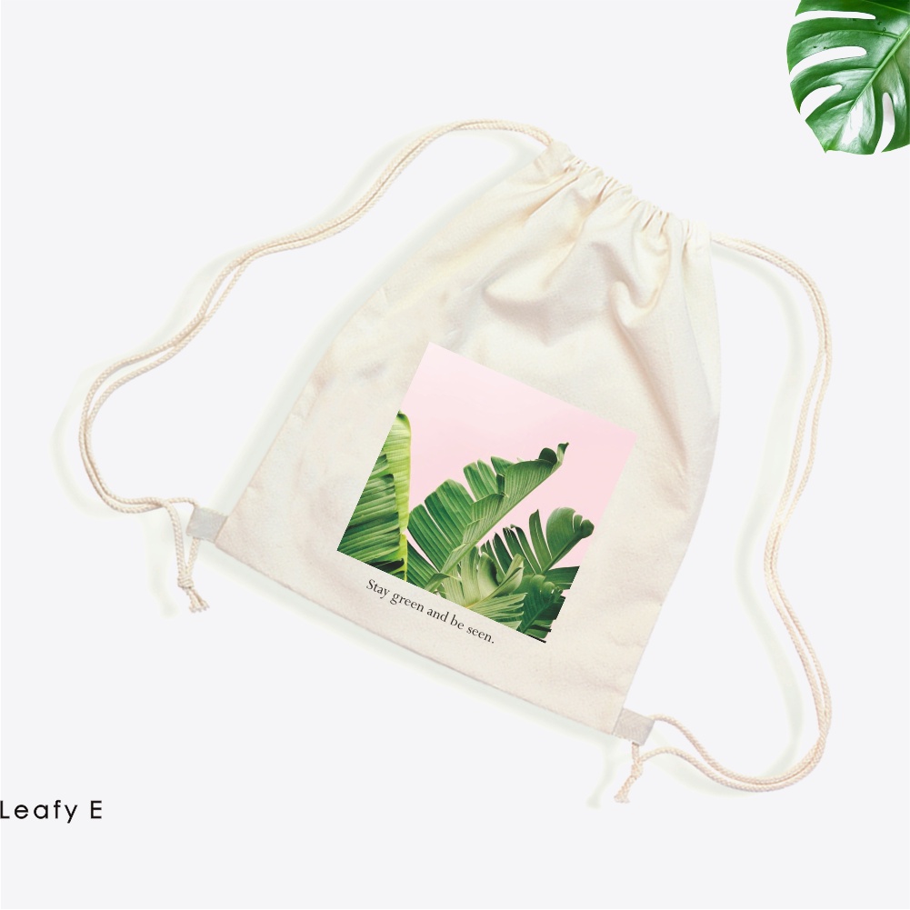 Stringbag Motif Daun Tropic Tropical Leafy Santai klasik Vintage #STTR