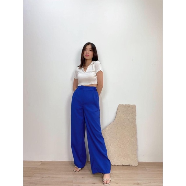 lookatmeofficial • Clara Cullote - Celana Kulot Highwaist Polyester Loose Pants