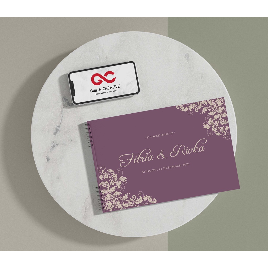 BUKU TAMU PERNIKAHAN HARD COVER & SOFT COVER DESIGN CUSTOM JILID SPIRAL MURAH DEPOK