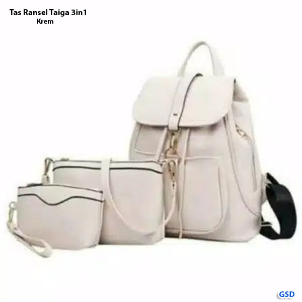 Tas ransel taiga 3in1/stylis backpack wanita murah/ransel punggung+tas selempang+cluth murah