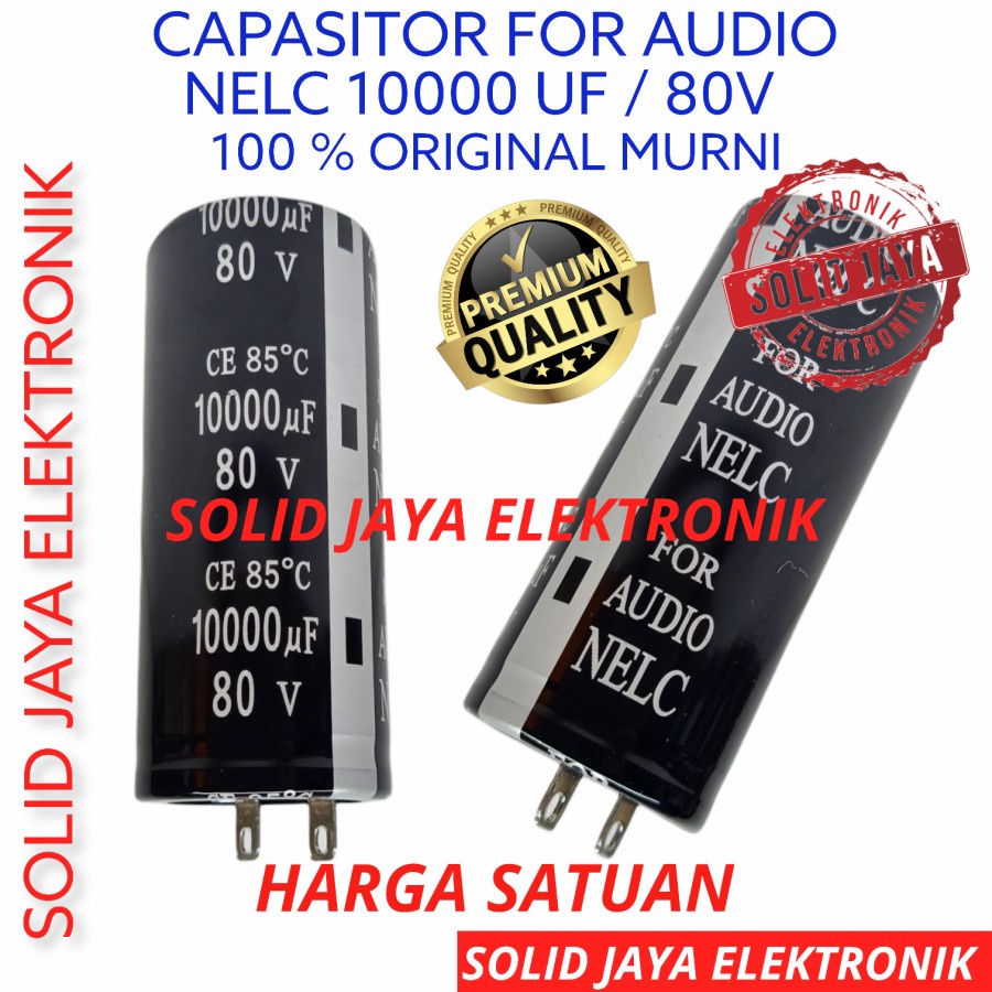 ELCO CAPASITOR 10000UF 80V NELC 10000 MIKRO MICRO UF 80 V ELKO ORIGINAL MURNI 10000 UF MIKRO FARAD 80 VOLT V NELC KAPASITOR ORIGINAL ASLI MURNI NELC