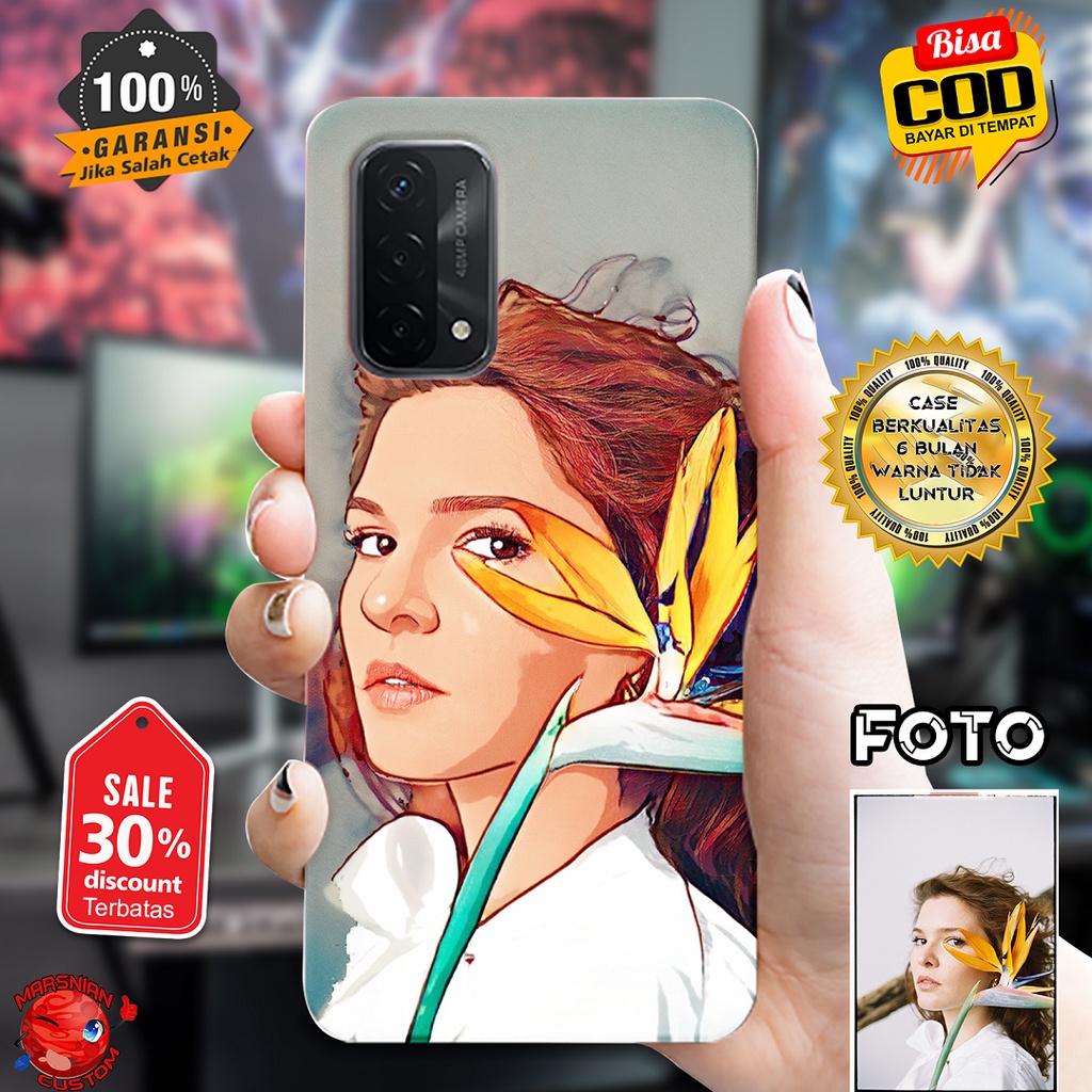 Case Custom Oppo A74 Kualitas High Grade Foto Sendiri / Luxury Glass Case Oppo A74 / Softcase Oppo A