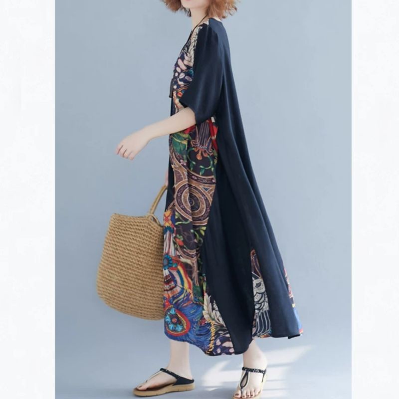 MDLV ~ 73006 Divania Loose Dress Oversize Dress Maxi Long Dress Fashion Import