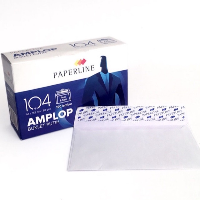 

AMPLOP PAPERLINE 104 PPS PUTIH DENGAN LEM / SEAL ISI 100