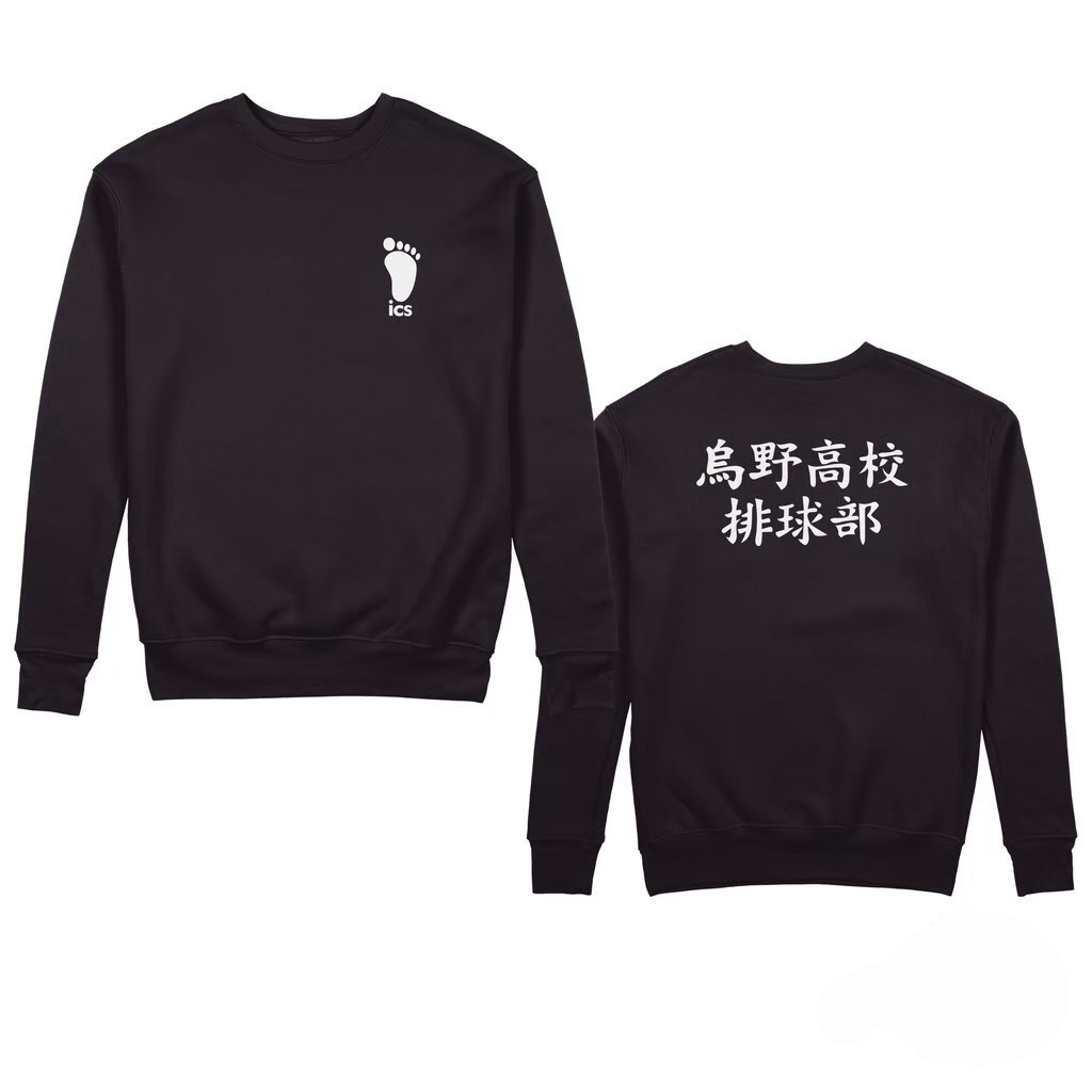 Sweater Crewneck Haikyuu ICS Bordir Anime Jepang / Hoodie Anime Jepang