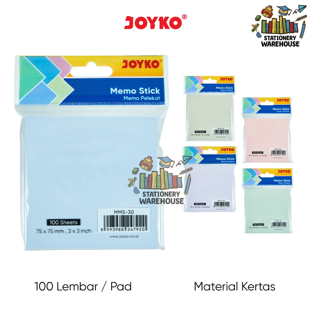

Memo Stick Sticky Note Kertas Memo Tempel Joyko MMS-30 Morandi Color
