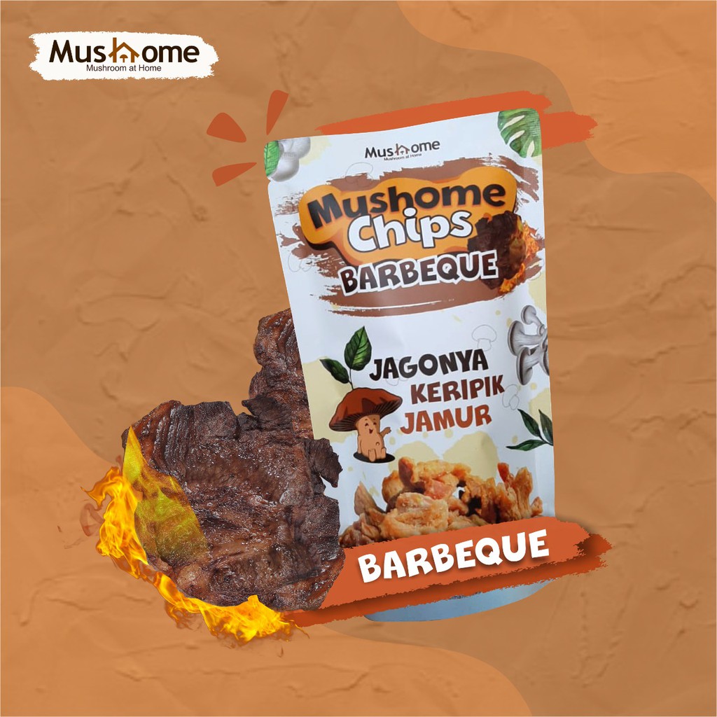 

Mushome Chips rasa BBQ Keripik Jamur