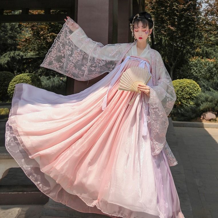 Hanfu female student ancient costume domineering long-sleeved style over fairy dress Chinese style d