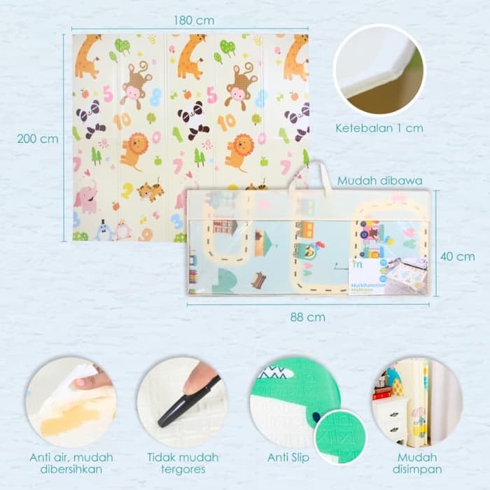 Minitiny Multifunction Mattress 180x200cm Playmat Karpet Alas Bermain Anak Mini Tiny WHS