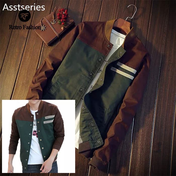I66S2 Jaket Boomber Executive Business Import  Jaket Bomber Retro Jaket Baseball Korea Jaket Va