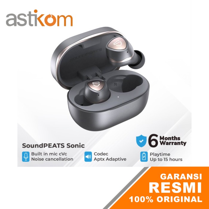Earphone TWS SoundPEATS Sonic Adaptive True Wireless Earbuds Grey