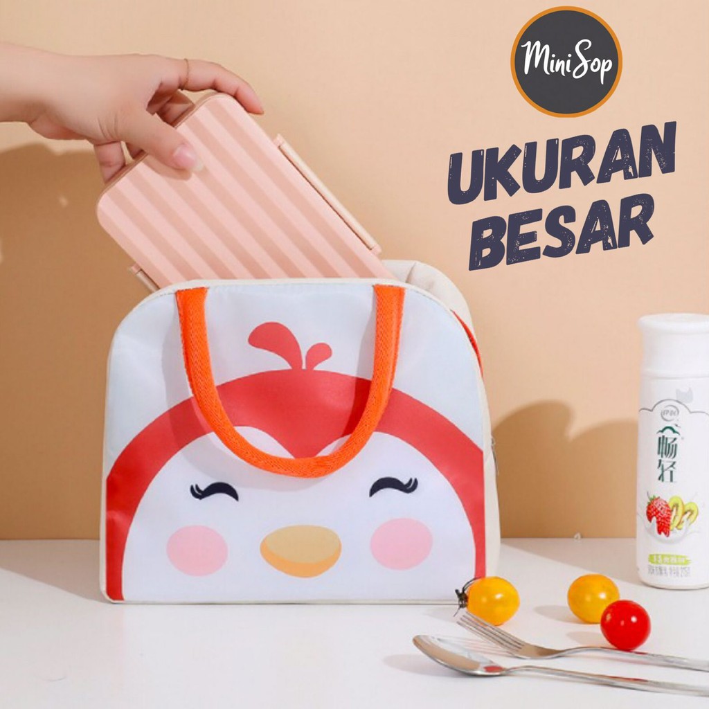 Tas Bekal Lunch Cooler Bag Box Makanan Alumunium Kotak Makan Anak Dewasa Tahan Panas Dingin