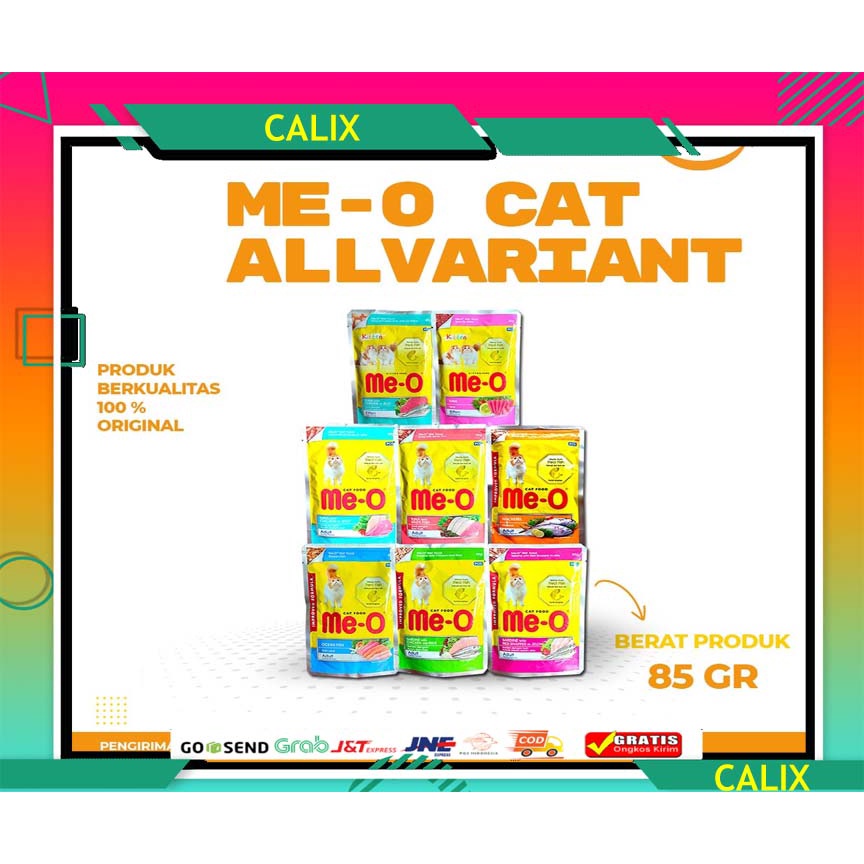 Makanan Kucing basah MEO pouch Adult &amp; Kitten All Variant 80 grM TUNA SARDINE SARDEN