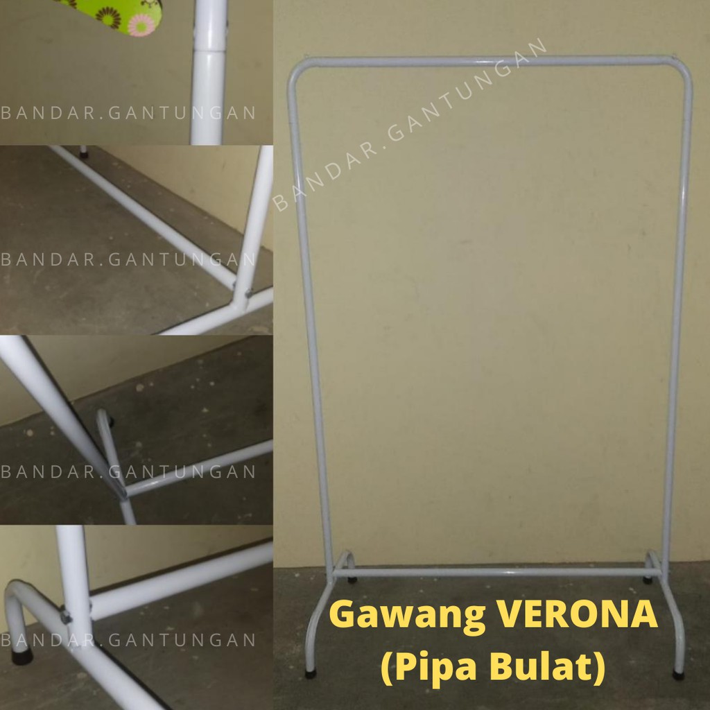 Gawang Baju Verona Pipa Bulat Stand Hanger Baju Gawangan Rak Display Pakaian Gawang Baju Putih/Hitam (BH)
