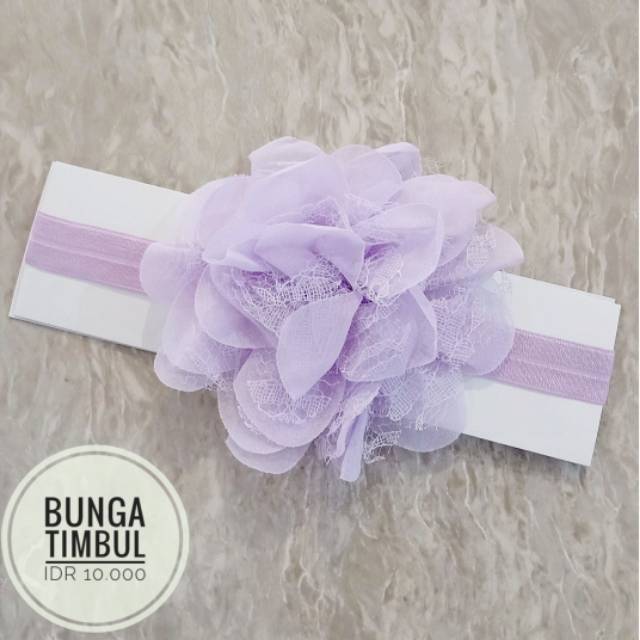 Bandana bando headband anak bayi bunga timbul mix brukat lucu cantik murah import