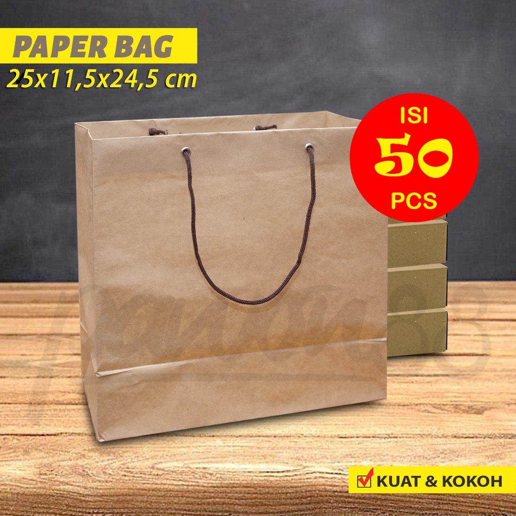 

Paper Bag untuk - Box Donat is 2 | 25x11.5x24.5 cm - COKLAT -(20 Pcs)