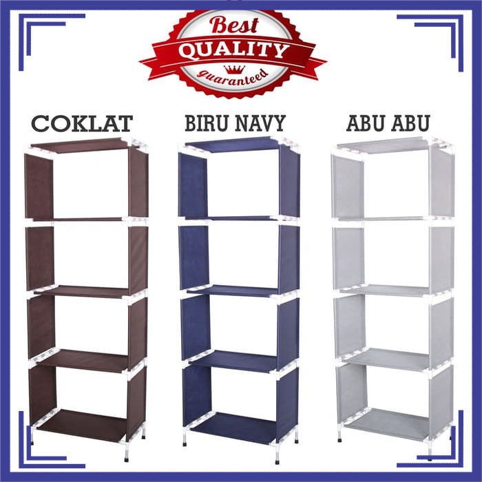 Rak Buku Portable Aluminium Rak Serbaguna 5 Lapis A428