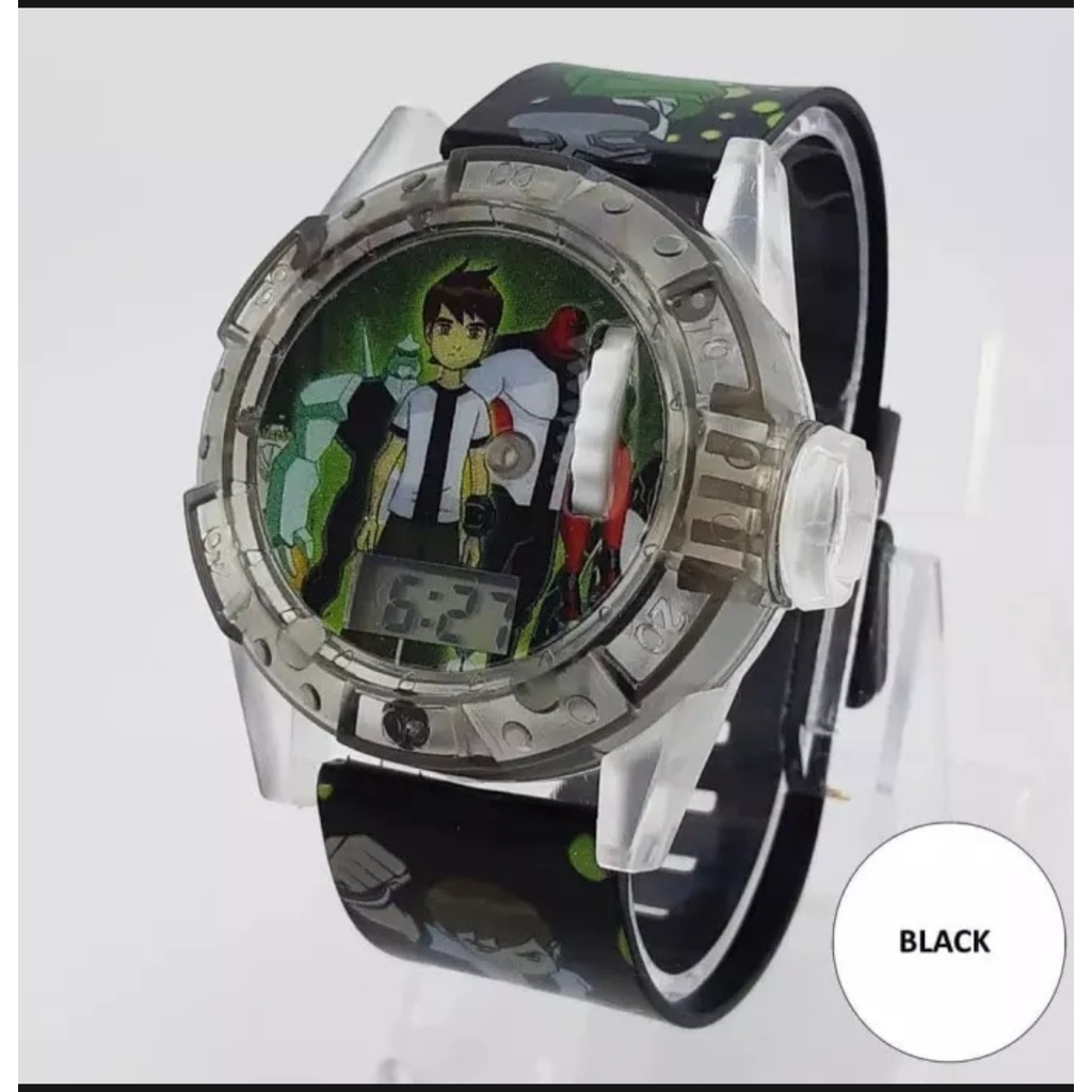 JAM TANGAN ANAK LAKI MURAH KARAKTER PROYEKTOR LASER LAMPU SUARA BEN TEN BEN 10. Khusus Umur 2-7