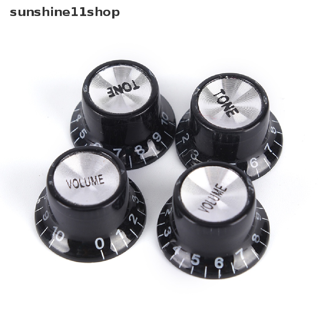 Sho 1 Set / 2 Tone 2 VOLUME Control Knobs Warna Silver Untuk Gitar