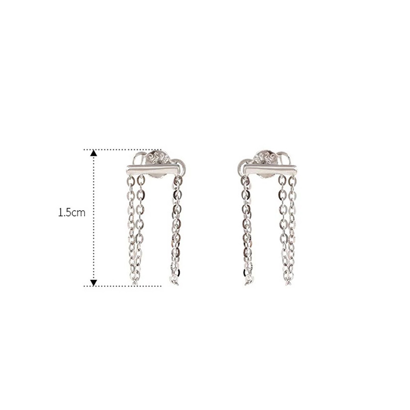 Anting Rantai Geometris Model Gantung Belakang Untuk Wanita