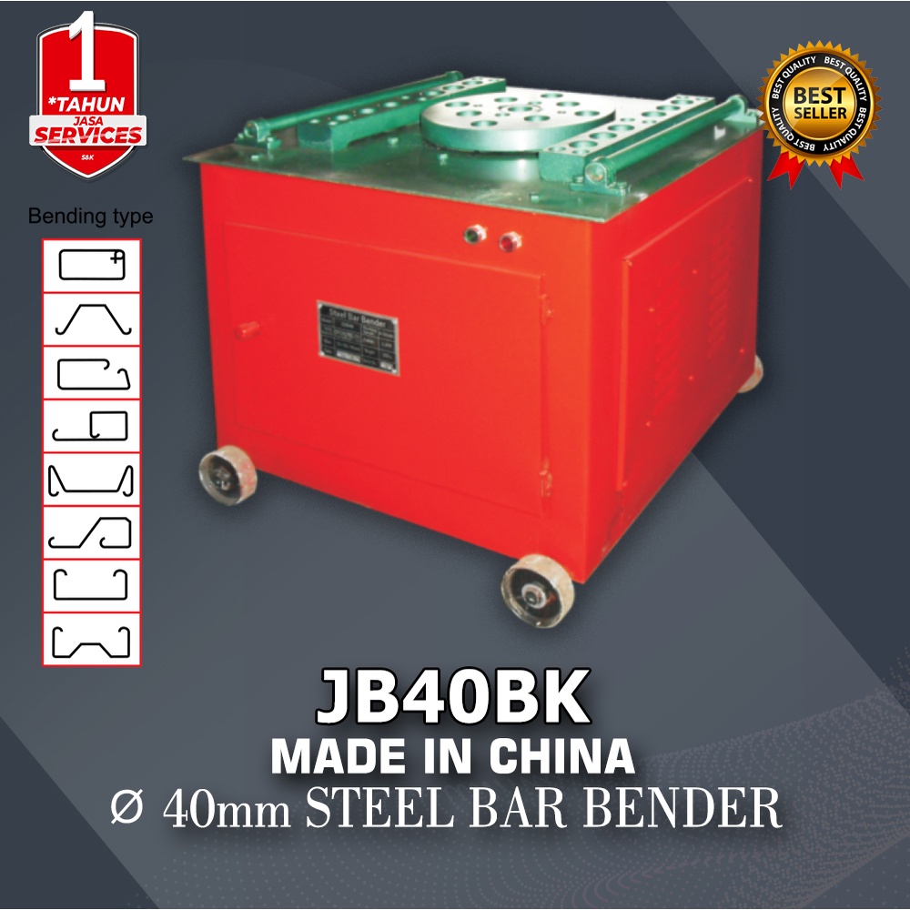 Mesin Pembengkok Besi Alat Penekuk Besi Beton Eser 40 mm Steel Bar Bender Machine AKS - JB40BK
