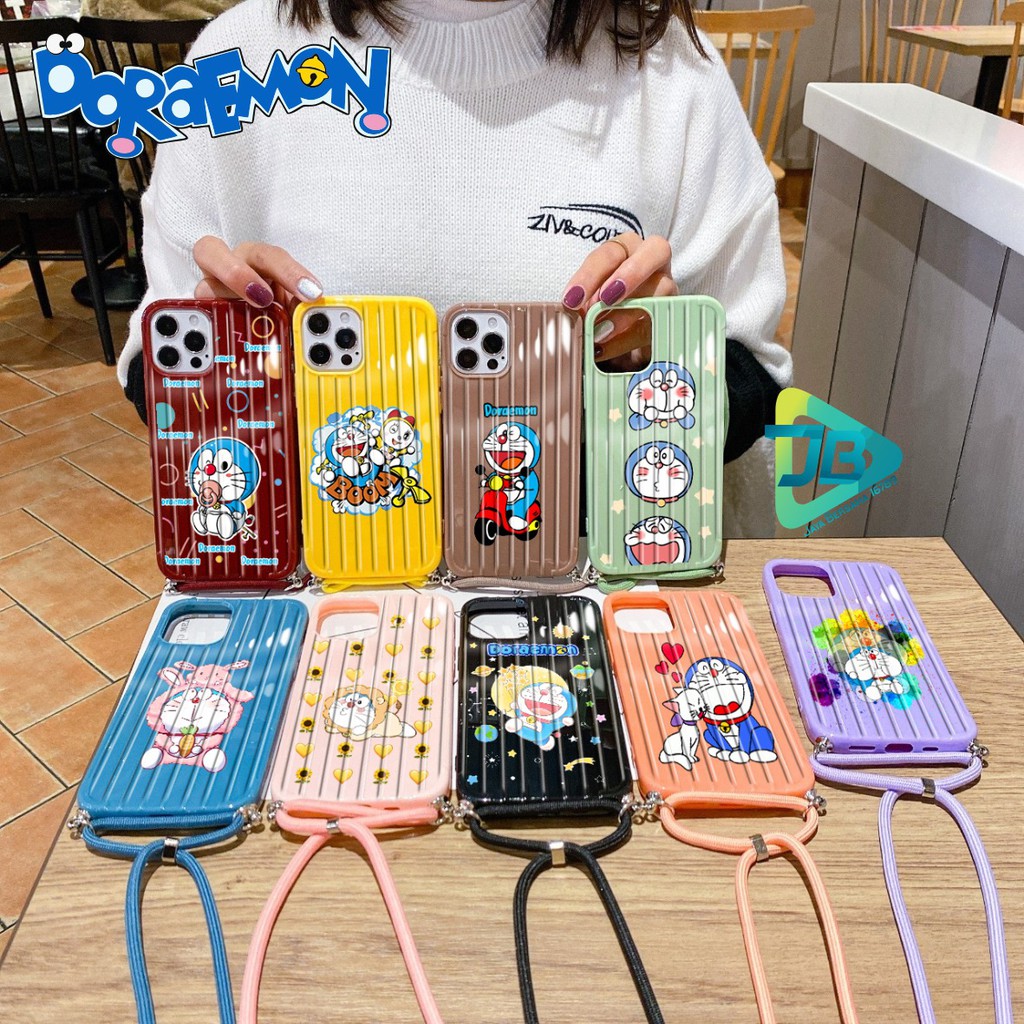 Softcase Koper Slingcase Lanyard DORAEMON Oppo A5 A9 2020 F9 A5s A7 F11 Pro A31 A53 JB3356