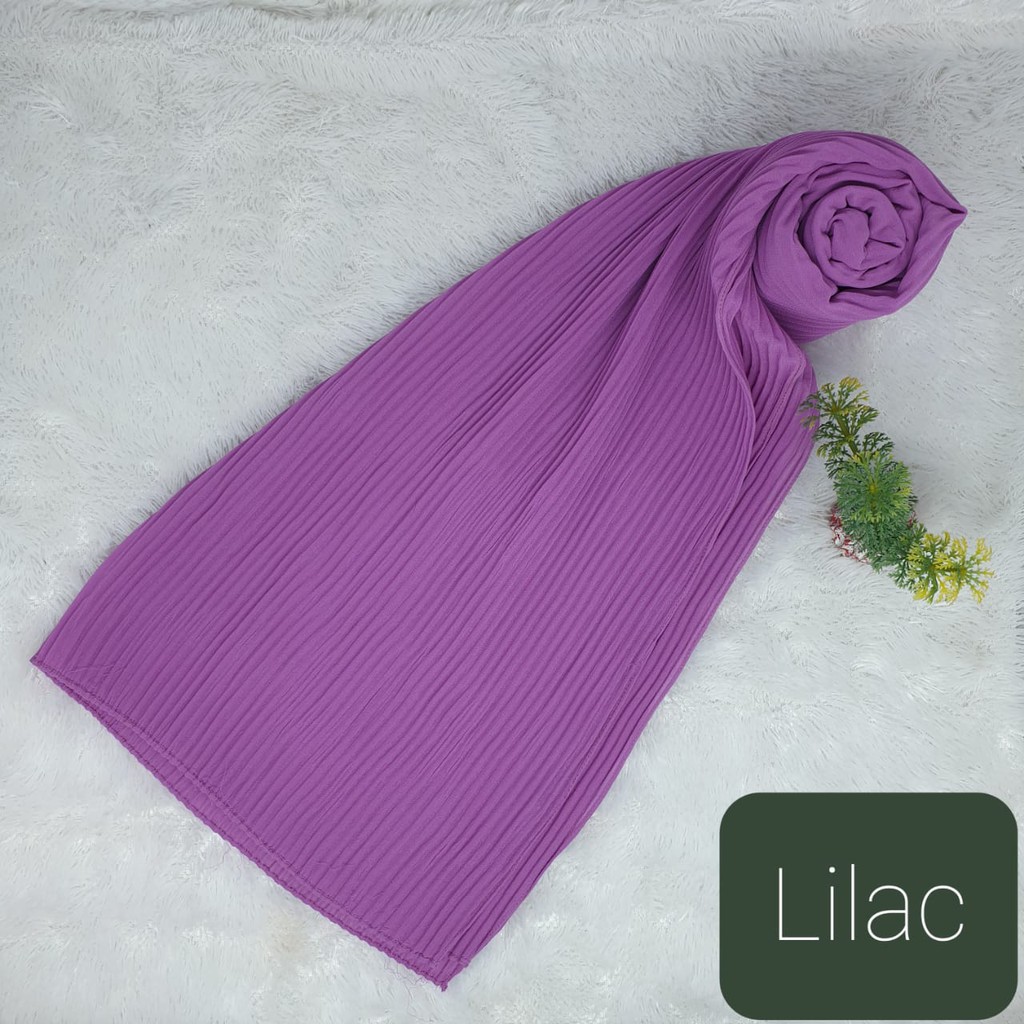 Pashmina Plisket Ceruty Babydol Full Plisket Lidi Tanpa Lipatan-LILAC