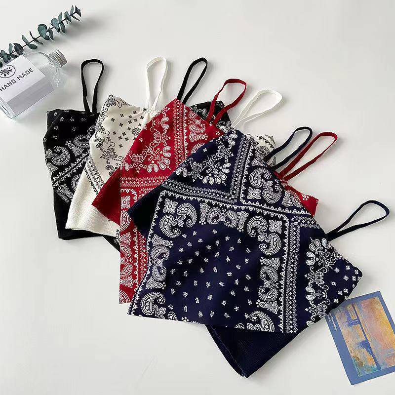 Nicebra Tanktop Scarf Motif Hailey Wanita Import 1055