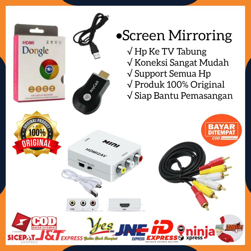 Jual [COD] PAKET ANYCAST UNTUK KE TV TABUNG ANYCASH HDMI DONGEL WIFI