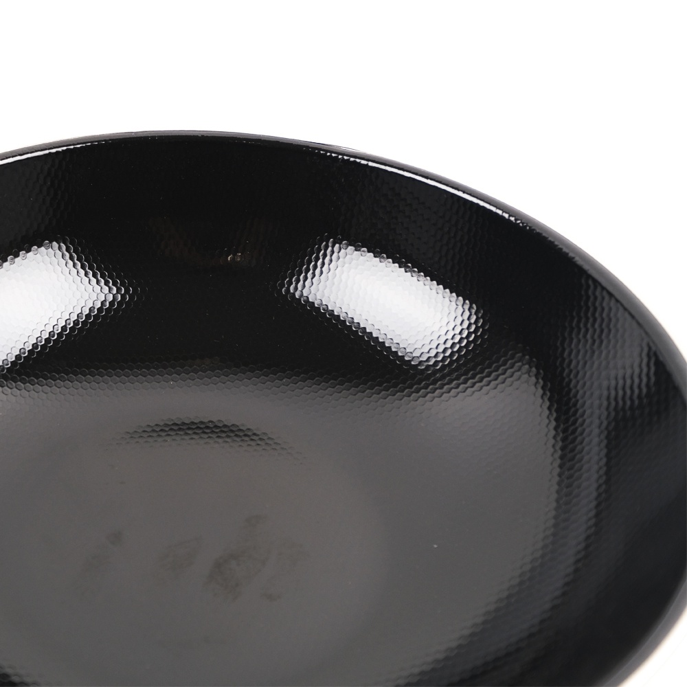 Wajan Goreng Cekung Enamel Hitam Gagang - 34cm