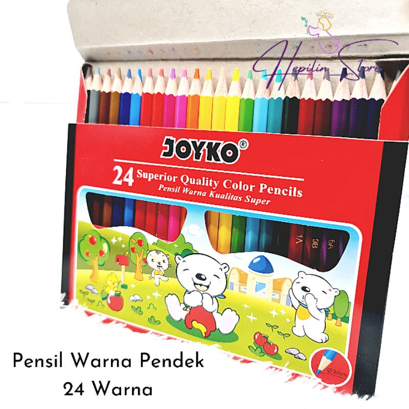 

Pensil Warna Pendek Joyko 24 Warna / Color Pencils Joyko / Pensil Warna Kecil 24 Warna ORIGINAL JOYKO
