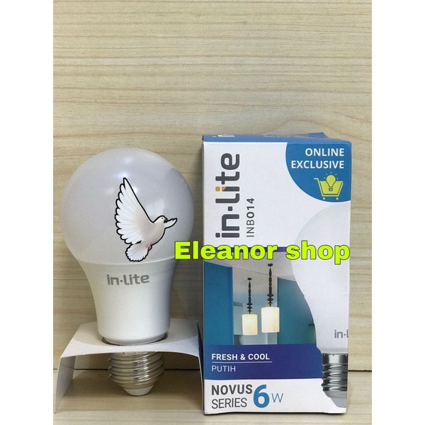 Bohlam Lampu Led Bulb Novus in-lite 6 watt Cahaya Putih INB014