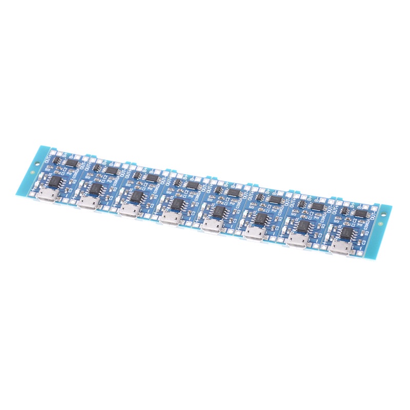 10pcs Papan Modul Charger Baterai Lithium 1A 18650 5V Micro USB 2 5 10