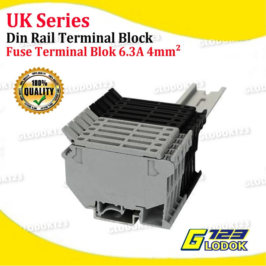 Fuse Terminal Block Blok Din Rail Konektor 0.2~4mm 800V 6.3A UK5 HESI