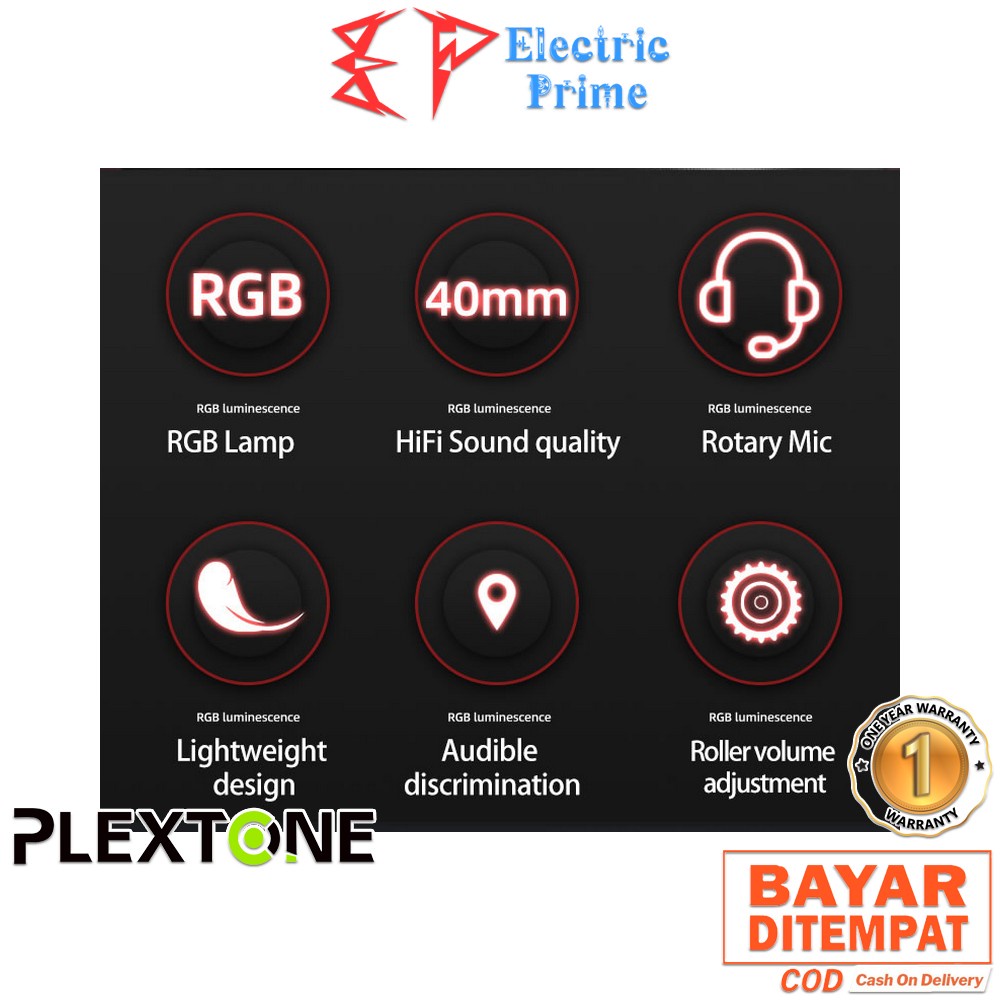 PLEXTONE XMOWI R2 Gaming Headset RGB Lighting HiFi Sound Quality Rotary Mic Headphone PUBG PS5 XBOX