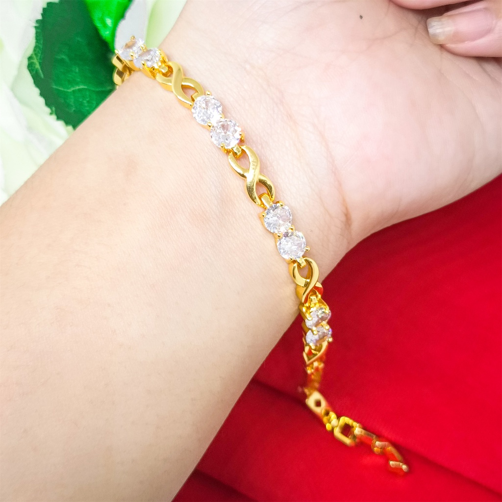 Xuping Gelang Tangan lapis emas 24k Perhiasan Lapis Emas 24K gold Bracelet Fashion bangle