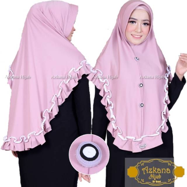 Hijab syari Jilbab Jumbo Jersey rempel list kombiORI AZKANA