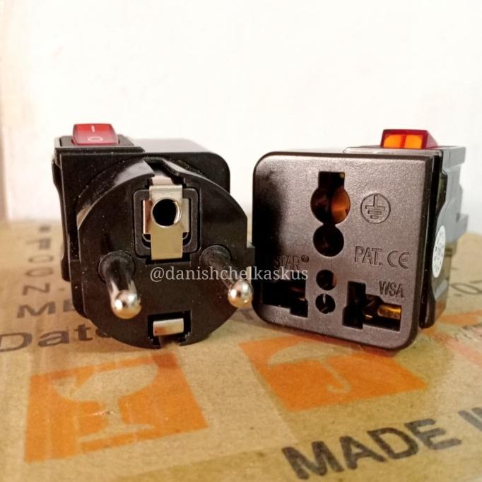 Wonpro Over Steker Black + Switch On Off 16A